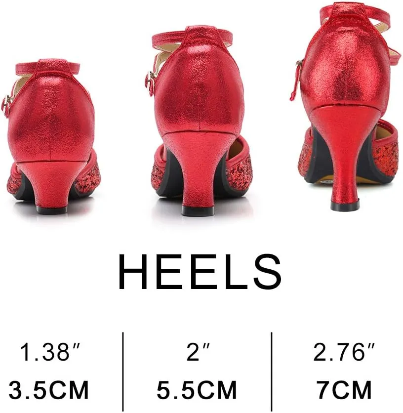 YKXLM Latin Dance Shoes Women Open Toe Professional Ballroom Dancing Heels,DY01