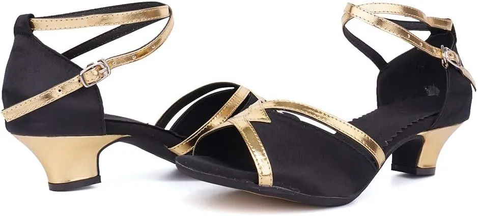 YKXLM Latin Dance Shoes Women Open Toe Professional Ballroom Dancing Heels,DY01