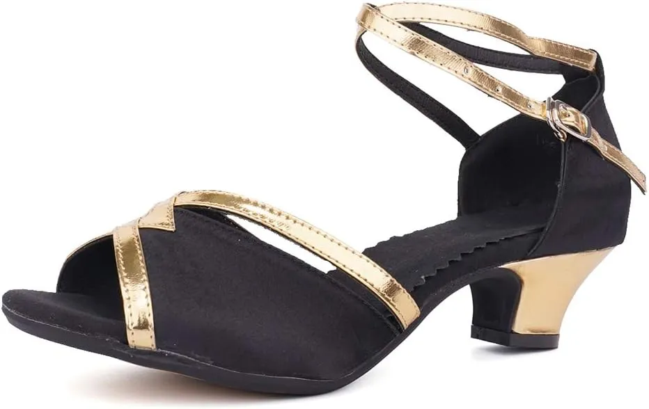 YKXLM Latin Dance Shoes Women Open Toe Professional Ballroom Dancing Heels,DY01