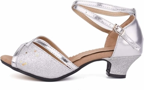 YKXLM Latin Dance Shoes Women Open Toe Professional Ballroom Dancing Heels,DY01