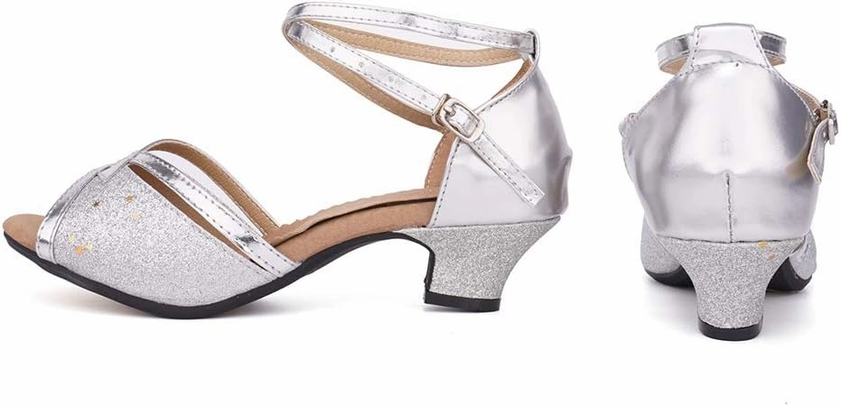 YKXLM Latin Dance Shoes Women Open Toe Professional Ballroom Dancing Heels,DY01