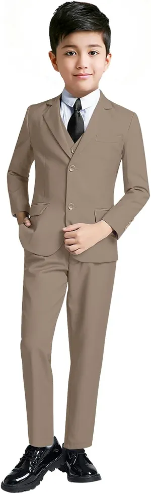 YuanLu Boys Suit for Kids Tuxedo Wedding Ring Bearer Outfit Boy Formal Suits 5 Piece Slim Fit Dresswear Suit Set