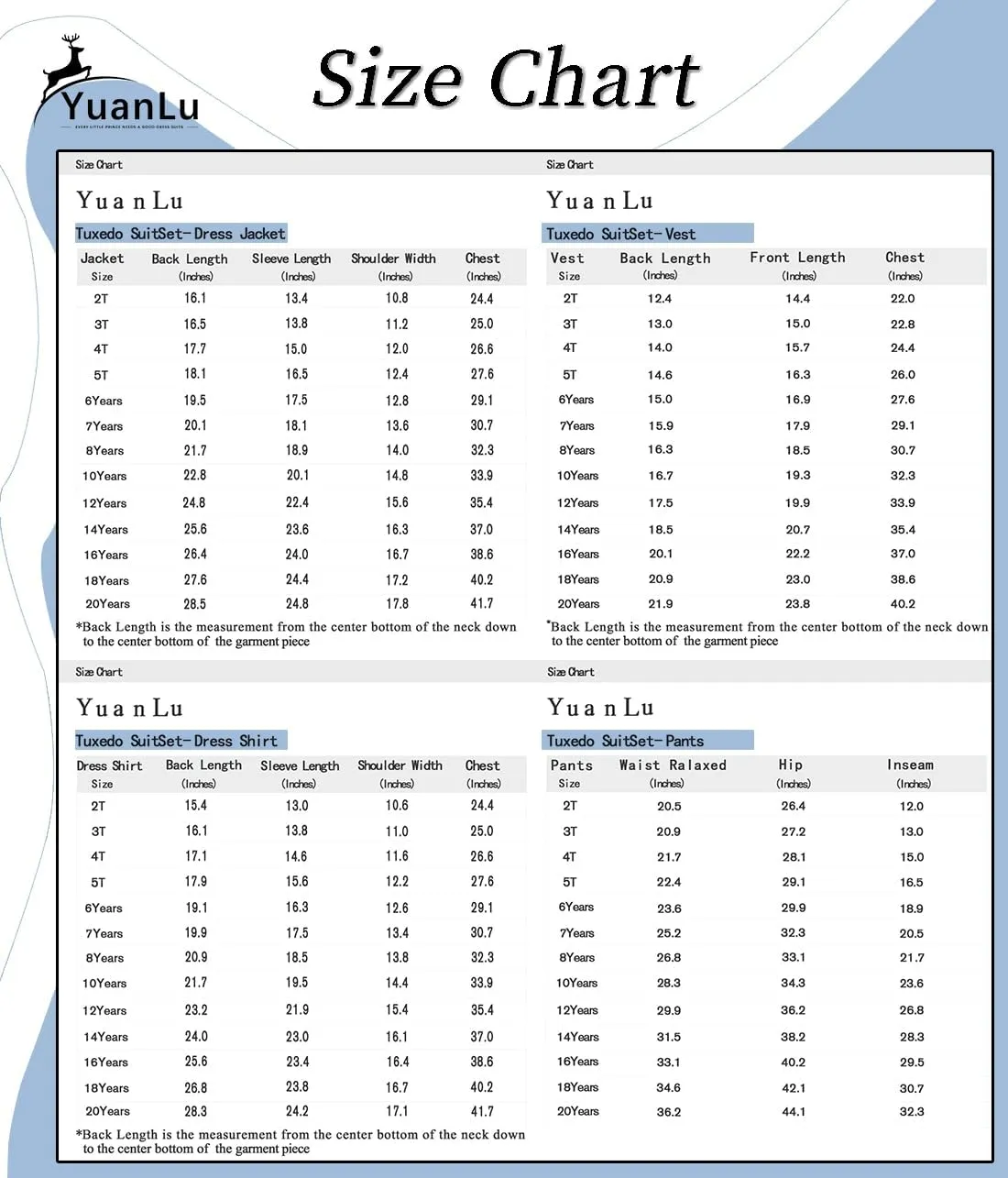 YuanLu Boys Suit for Kids Tuxedo Wedding Ring Bearer Outfit Boy Formal Suits 5 Piece Slim Fit Dresswear Suit Set