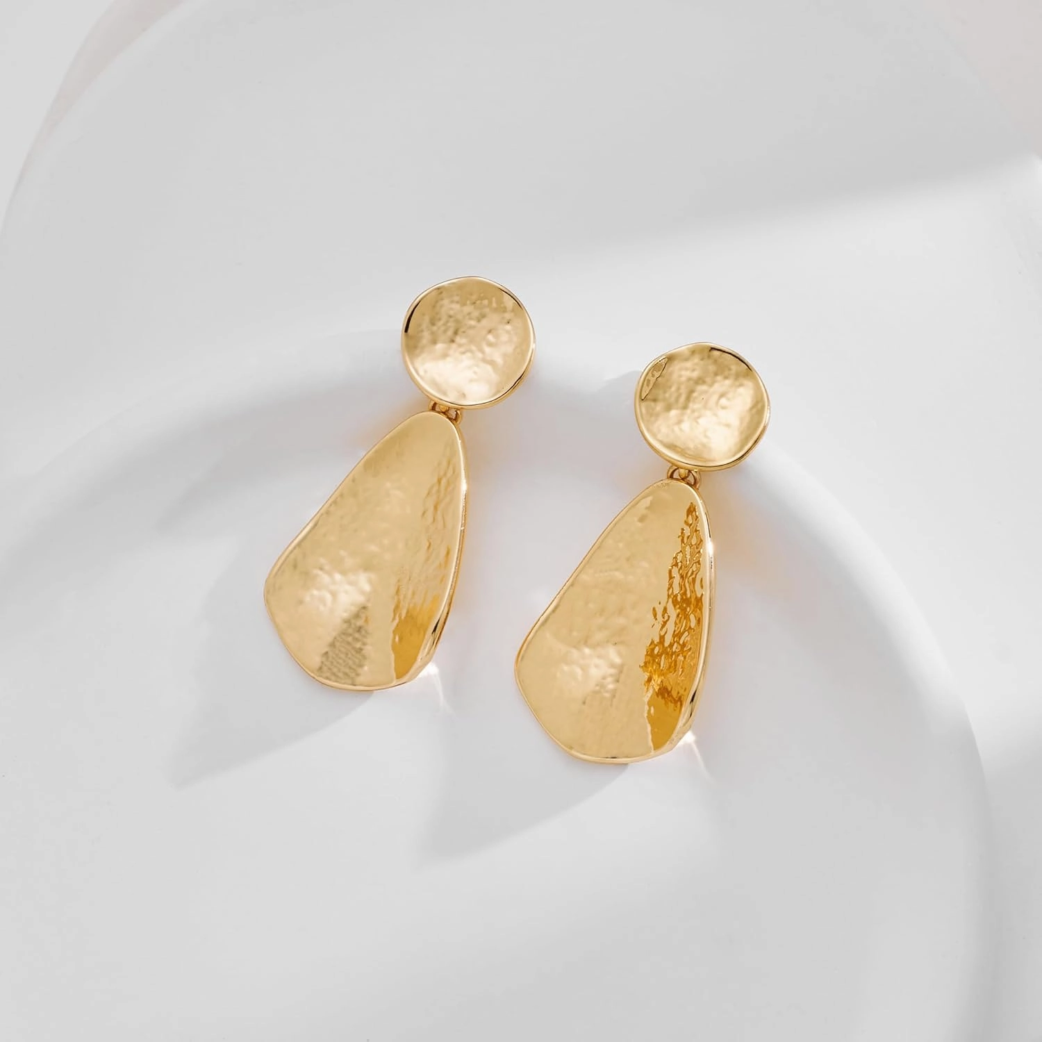 YUJIE Gold Earrings for Women Geometric Chunky Dangle Earring 18k Gold Plated Trendy Silvery Two-Tone Statement Jewelry