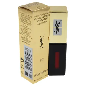 Yves Saint Laurent Vernis A Levres Pop Water Glossy Stain - # 202 Rouge Splash By Yves Saint Laurent for Women - 0.2 Oz Lip Gloss, 0.2 Oz