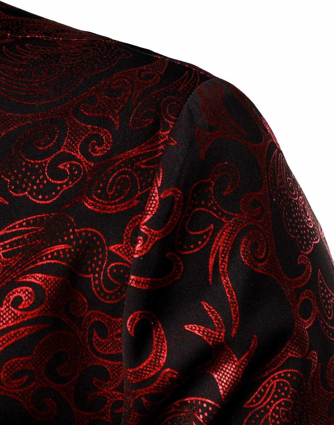 ZEROYAA Men's Luxury Gold Prom Design Slim Fit Long Sleeve Button up Party Dress Shirts