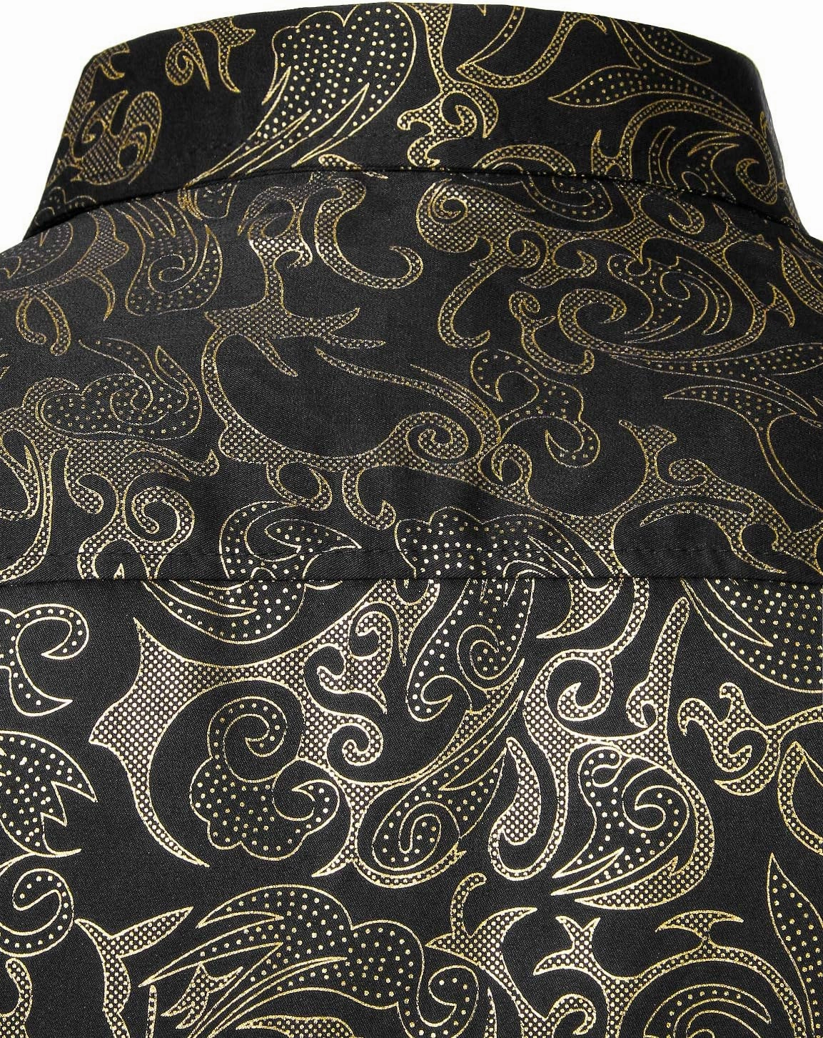 ZEROYAA Men's Luxury Gold Prom Design Slim Fit Long Sleeve Button up Party Dress Shirts