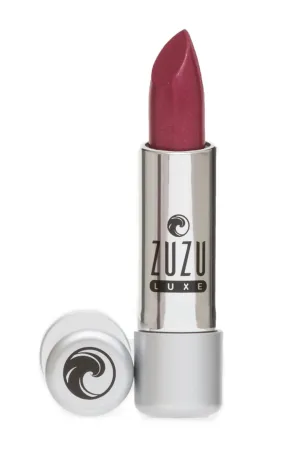 Zuzu Luxe Lip Color Lipstick (Indulgence - Reddish Plum/Warm Shimmer), Natural Ultra-Hydrating Lipstick, Paraben Free, Vegan, Gluten-free, Cruelty-free, Non GMO, 0.13 oz